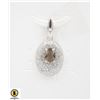 Image 1 : #72-UNHEATD SMOKY QUARTZ & CZ PENDANT