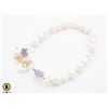 Image 1 : #186-FRESH WATER PEARL & AMETHYST BRACELET