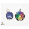 Image 1 : #75-NATURAL RAINBOW SOLAR QZ LAPIZ LAZULI  PENDANT