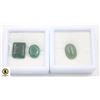 Image 1 : #53-GREEN AVENTURINE 6.15 CT & EMERALD 18.70CT