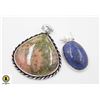 Image 1 : #48-NATURAL BLUE LAPIZ LAZULI & MOOKAITE PENDANT