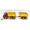 VINTAGE TONKA TANDEM DUMP TRUCK AND PUP TRAILER