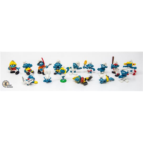 LOT OF 15 SMURF SPORTS FIGURES MISSING ACCESSORIES