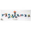 Image 1 : LOT OF 15 SMURF FIGURES PLUS BARREL AND SURFBOARD