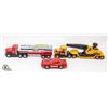 Image 1 : VINTAGE BUDDY L LOT, TANKER, CRANE TRUCKS, CAMARO,