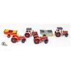 Image 1 : MAJORETTE LOT OF 4 FARM TRACTORS & 2 WAGONS 1/36