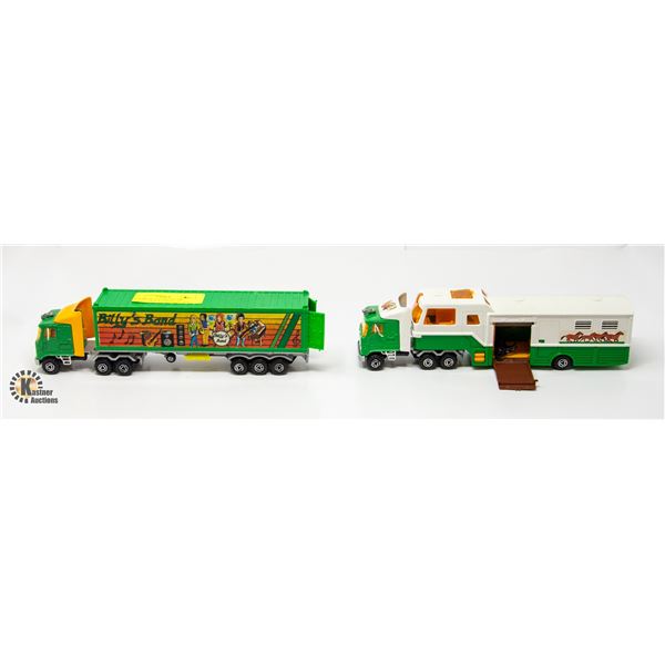 MAJORETTE 2 SUPER MOVERS TRUCKS, HORSE AND BAND