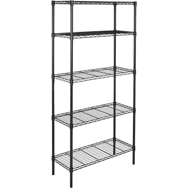 NEW AMAZON BASICS 5 SHELF SHELVING UNIT BLACK