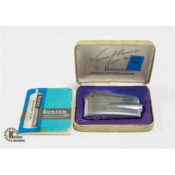 1964 RONSON VARAFLAME LIGHTER WITH ORIGINAL CASE &