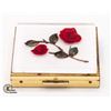 VINTAGE LUCITE RED ROSE TRINKET BOX