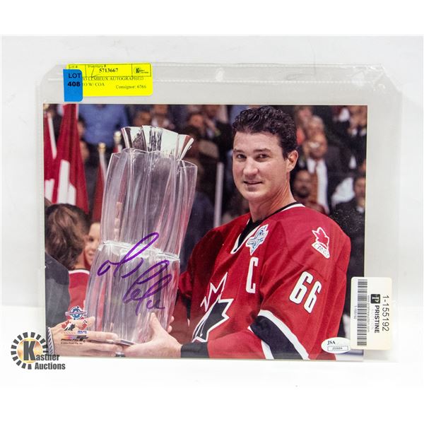 MARIO LEMIEUX AUTOGRAPHED PHOTO W/ COA