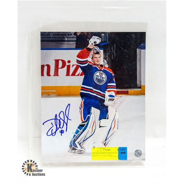 DEVON DUBNYK EDMONTON OILERS AUTOGRAPHED