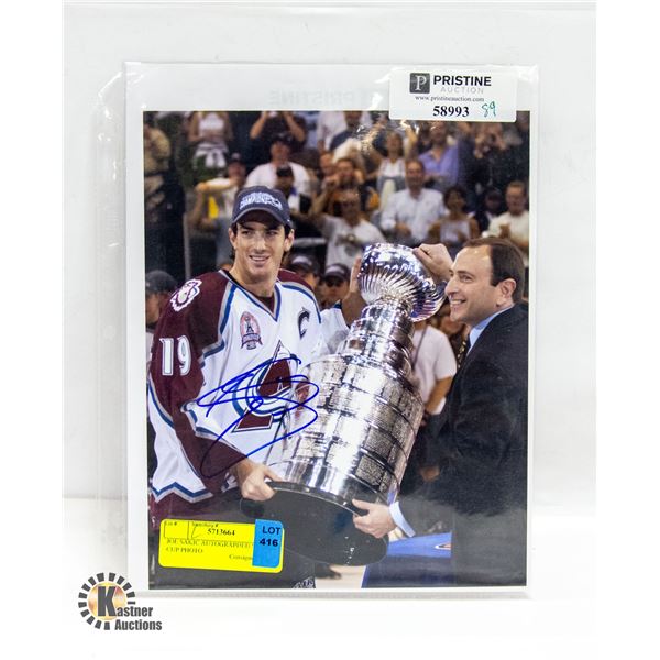 JOE SAKIC AUTOGRAPHED STANLEY CUP PHOTO