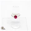 Image 1 : 6X8 OVAL RED CUBIC ZIRCONIA WITH 3 GRADUATED BAGUE