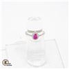 Image 1 : PEAR SHAPED TREATED NATURAL RUBY SURROUNDED BY