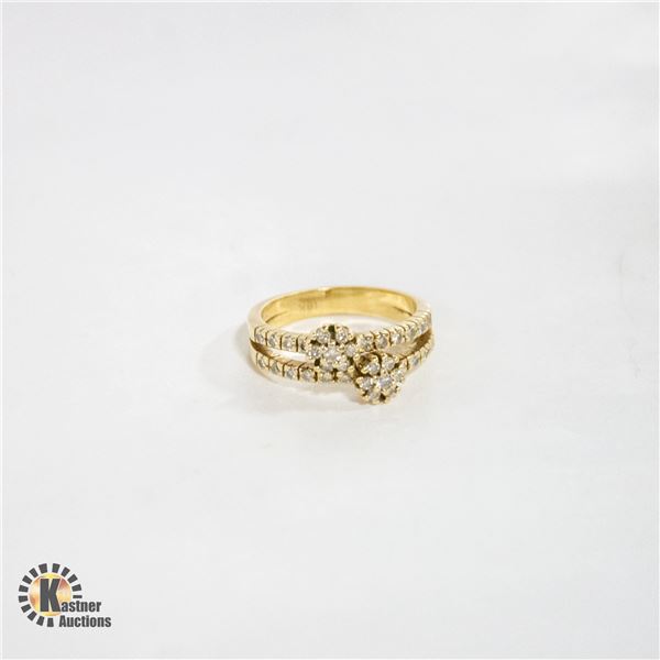 18K YELLOW GOLD DIAMOND MELEE RING SIZE 7.5