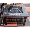 NEW FAUX STONE METAL 32" SQUARE FIRE PIT