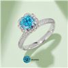 Image 1 : 1 CT GRA CERTIFIED BLUE MOISSANITE 925 ST. SILVER