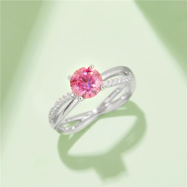 1 CT GRA CERTIFIED PINK MOISSANITE 925 ST SILVER