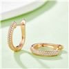 Image 2 : THREE HALF ROWS EARRINGS S925 SILVER ROSEGOLD