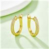 Image 2 : THREE HALF ROWS EARRINGS S925 SILVER YELLOWGOLD