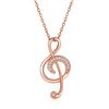 Image 1 : MUSIC NOTE 925 SILVER ROSE GOLD PLATED MOISSANITE