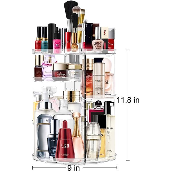 NEW CLEAR 360 DEGREE ROTATING MAKEUP ORGANIZER