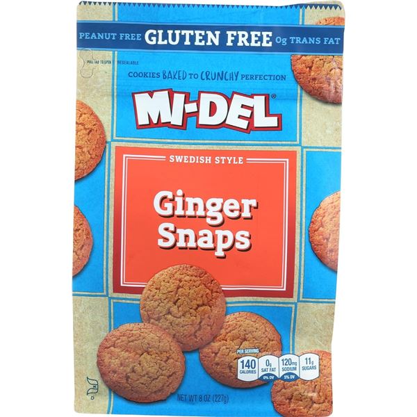 NEW 5 BAGS MI-DEL GINGER SNAPS GLUTEN FREE PEANUT