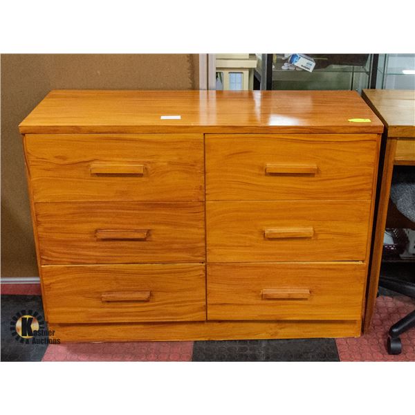 WOOD 6 DRAWER DRESSER 42" X 16" X 31"