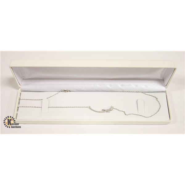 NEW .925 BOW PENDANT NECKLACE IN GIFT BOX