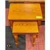 Image 1 : 2 WOOD NESTING TABLES