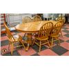 Image 1 : WOOD DINING TABLE 2 LEAFS AND 6 CHAIRS