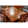 Image 2 : SOLID WOOD DINING TABLE WITH BUTTERFLY LEAF & 6