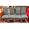 Image 1 : 4 MODERN HIGH BACK FABRIC CHAIRS WITH WOOD LEGS