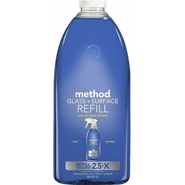 NEW 2L RE-FILL BOTTLE OF METHOD GLASS CLEANER IN