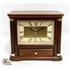 Image 1 : LARGE BULOVA WOODEN CLOCK & JEWELRY BOX