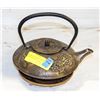 Image 1 : ANTIQUE CAST BRASS METAL ASIAN TEAPOT WITH HEAT