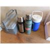 Image 1 : Thermos x 2 , Stanley thermos, Coleman water jug, Thermos cooler