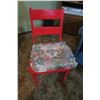 Image 1 : Vintage wooden char- square seat- red