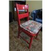 Image 2 : Vintage wooden char- square seat- red