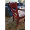 Image 3 : Vintage wooden char- square seat- red