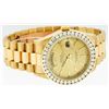 Image 3 : Rolex Mens Quickset 18K Yellow Gold Champagne Index 3 Carat Diamond Bezel Presid