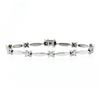 Image 3 : 18K White Gold 7" 1.50 ctw Floral Diamond Cluster & Marquise Bar Link Bracelet