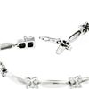 Image 8 : 18K White Gold 7" 1.50 ctw Floral Diamond Cluster & Marquise Bar Link Bracelet