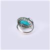 Image 5 : 18K White Gold, Turquoise, Tsavorite Garnet & Ruby Snake Ring by Victor Loo