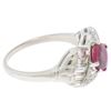 Image 6 : Antique Art Deco Platinum AGL Certified Oval Cut BLOOD RED Ruby & Diamond Ring