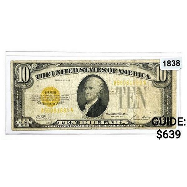 1928 $10 Ten Dollar Gold Certificate -