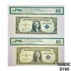 Image 1 : (2) 1935 E $1 Silver Cert.'s PMG