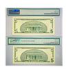 Image 2 : (2) 2001 & 2003 Star $5 Fed Reserve Notes PMG