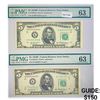 Image 1 : (2) 1950 B $5 Fed Reserve Notes PMG Ch UNC 63